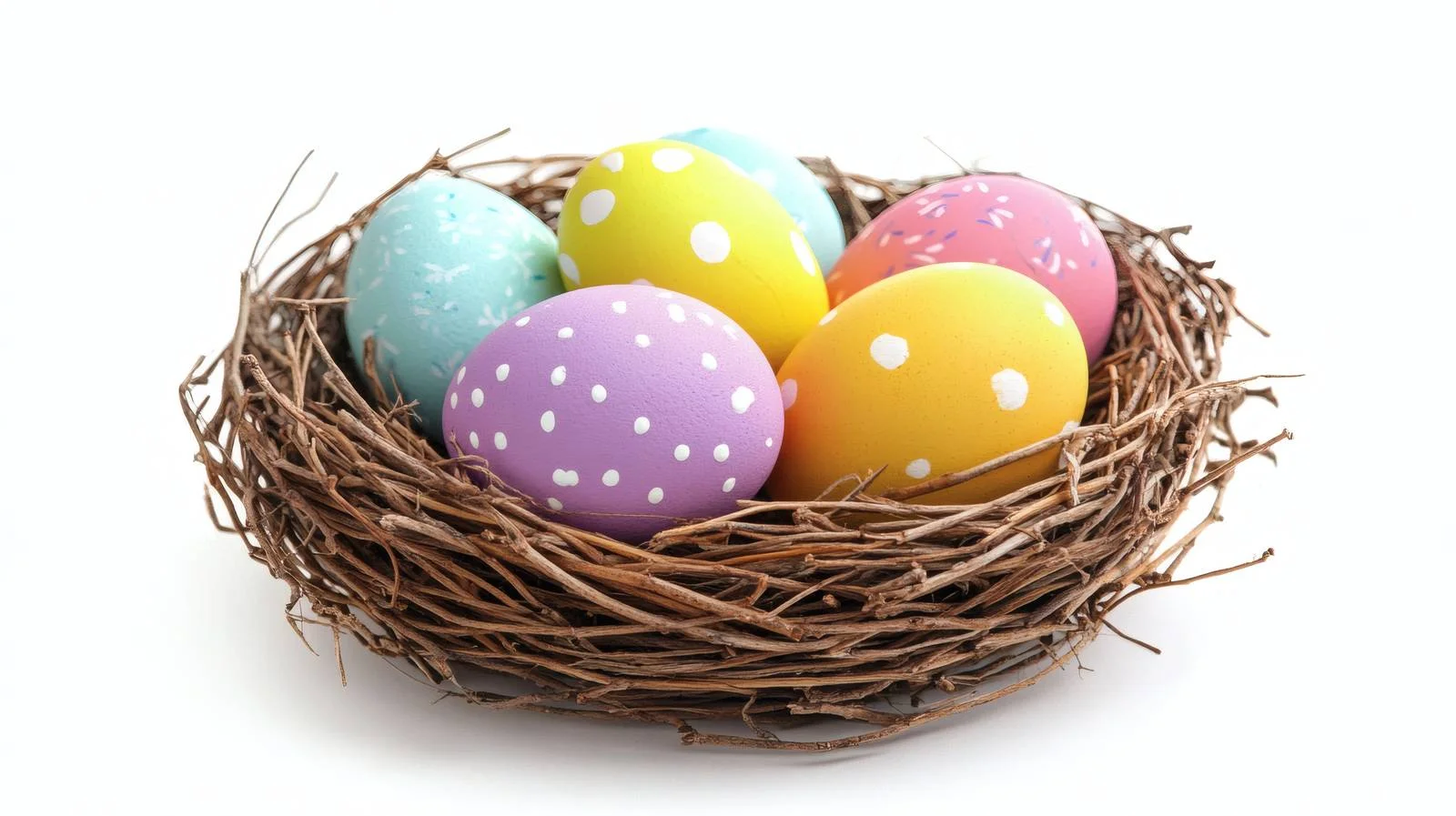 Festive Easter Eggs in Nest Display — free download from Dotvec