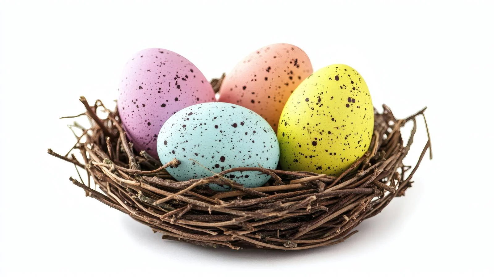 Festive Easter Eggs Nest Greetings Isolated — free download from Dotvec