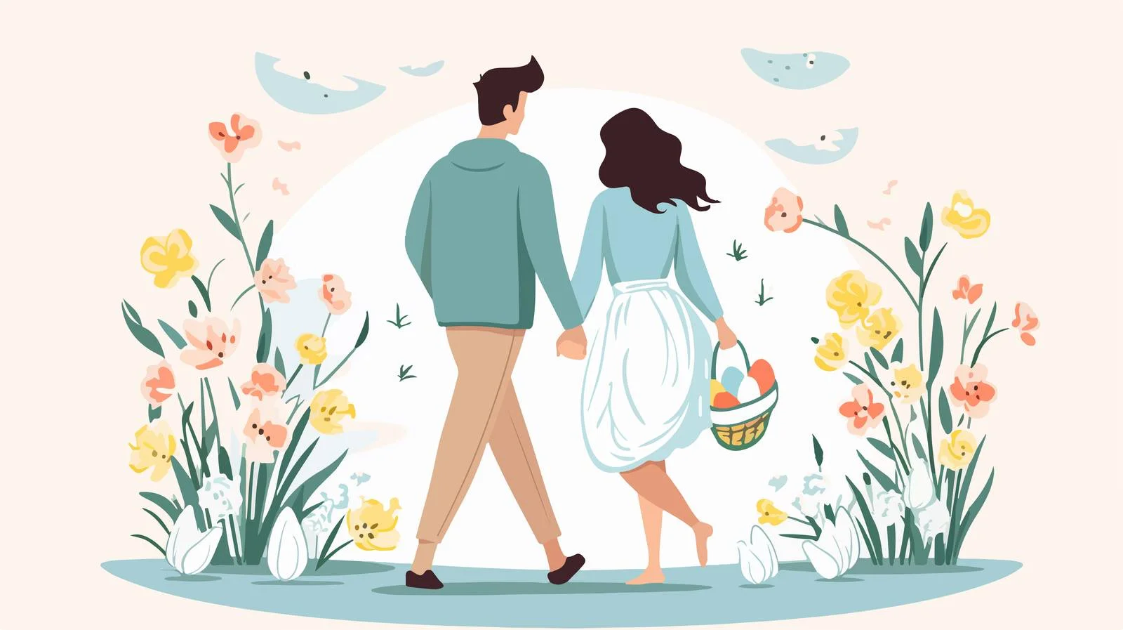 Easter Greeting Card Template with Letters — free download from Dotvec