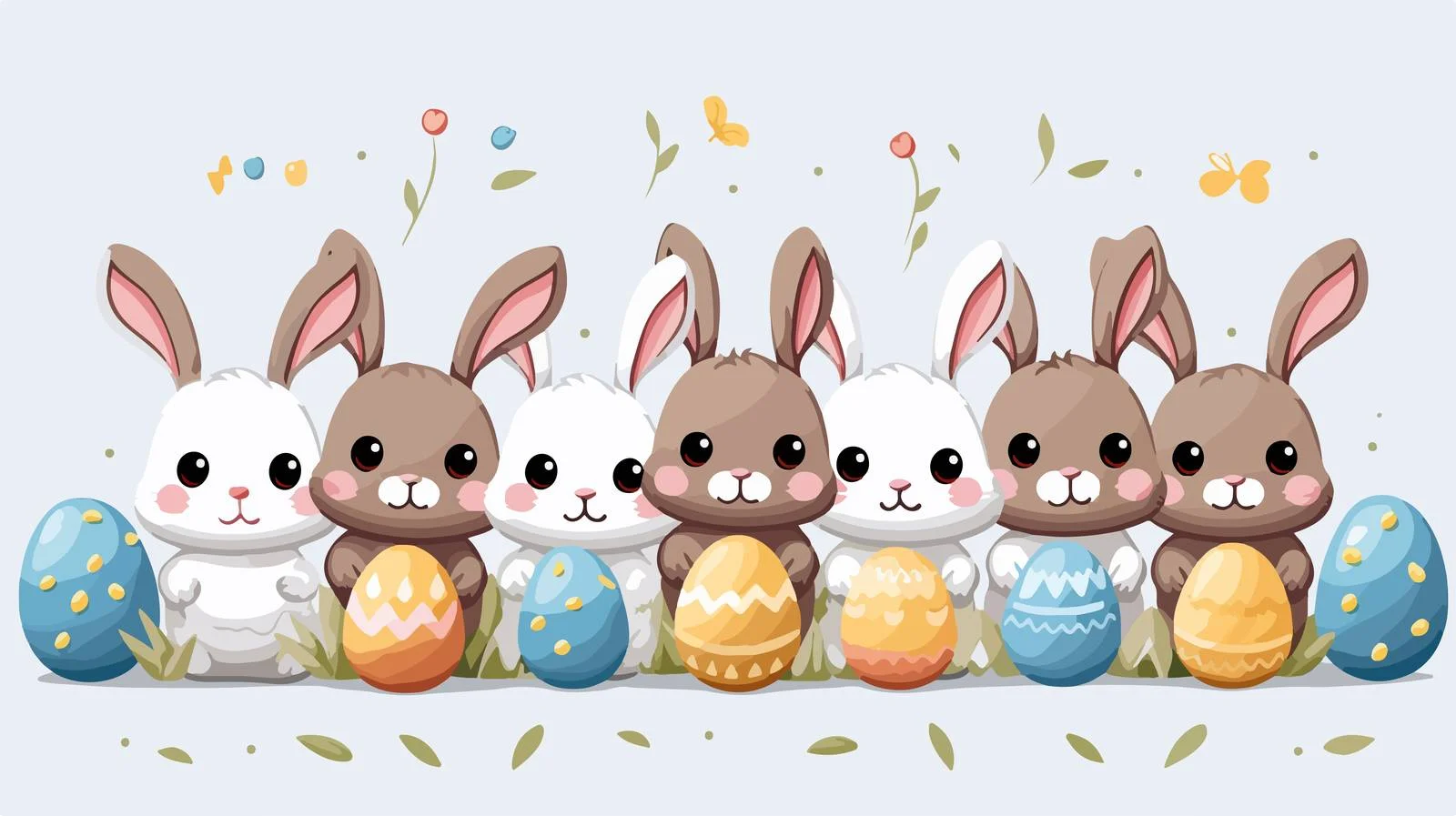 Whimsical Easter Bunny Greeting Card Design — free download from Dotvec