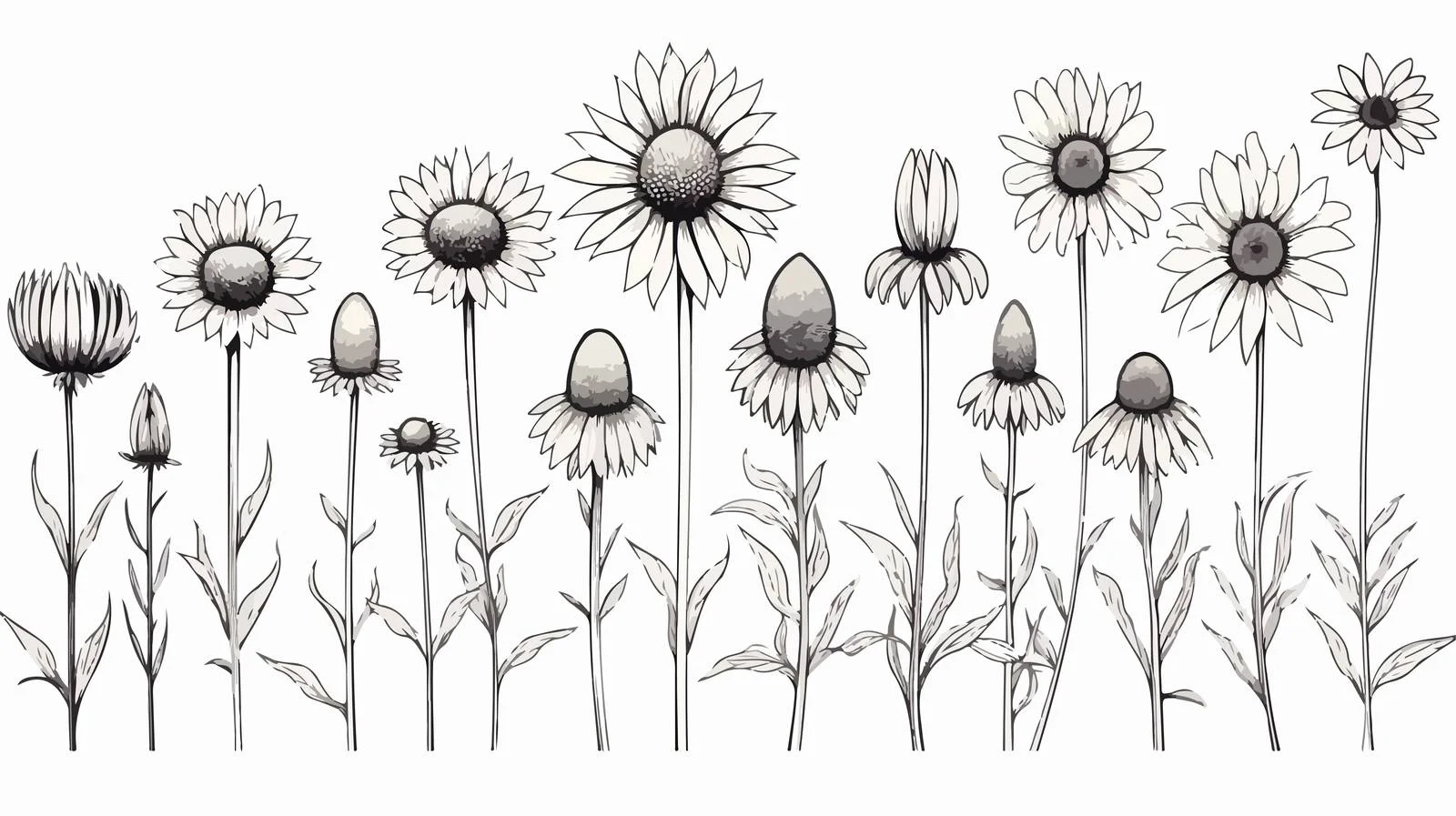 Echinacea Botanical Drawing for Medical Illustration — free download from Dotvec