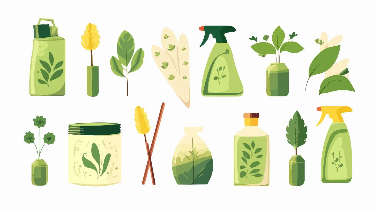 Natural Organic Cleaning Supplies Collection — free download from Dotvec
