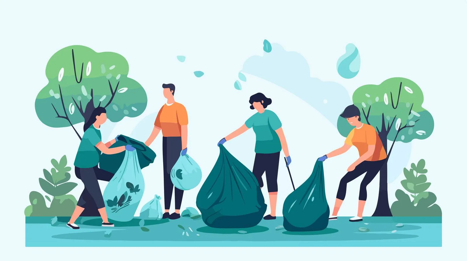 Community clean-up: Eco-warriors battle garbage — free download from Dotvec