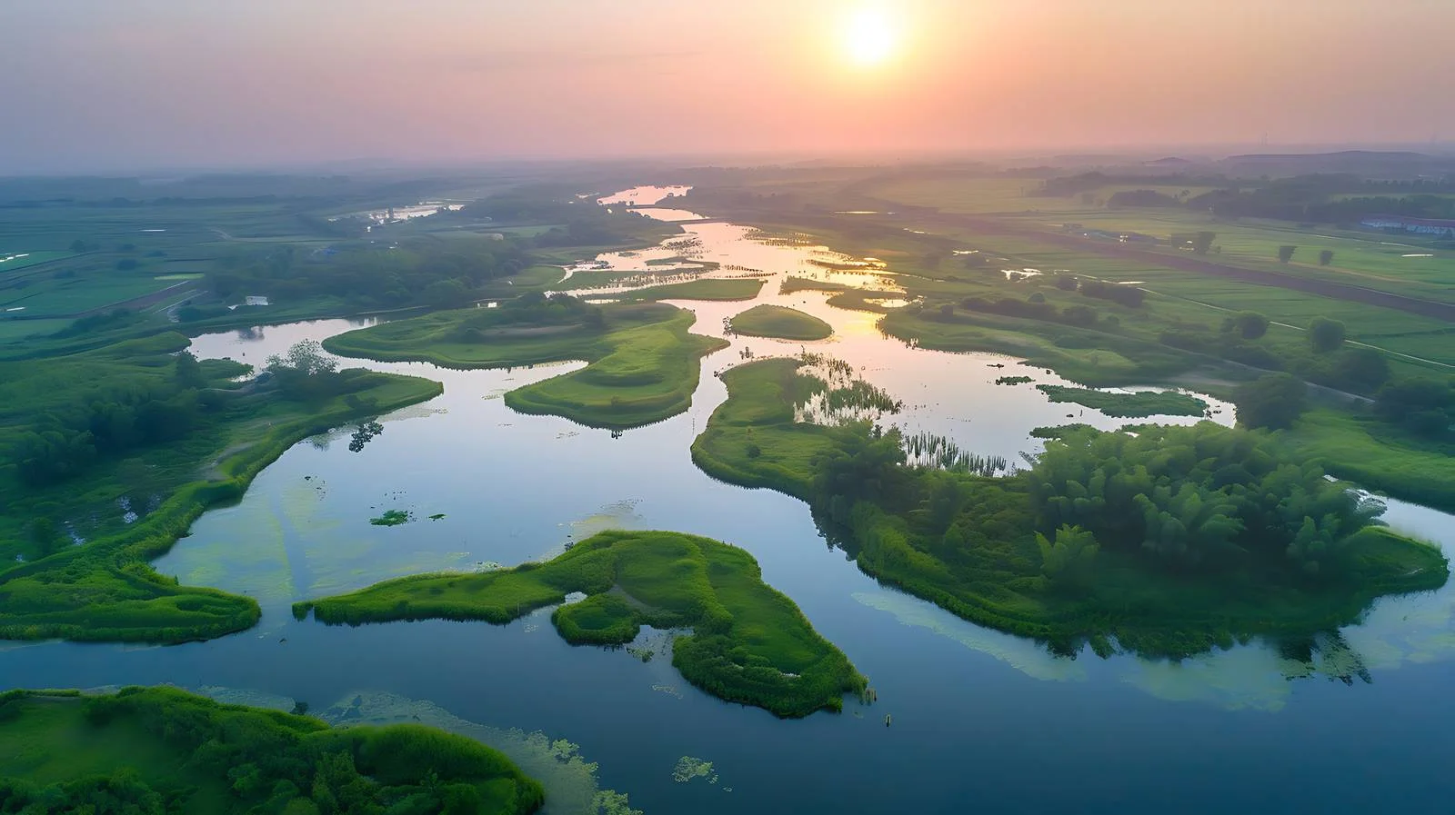 Serene Wetland Landscape at Dongtai Tiaozini — free download from Dotvec