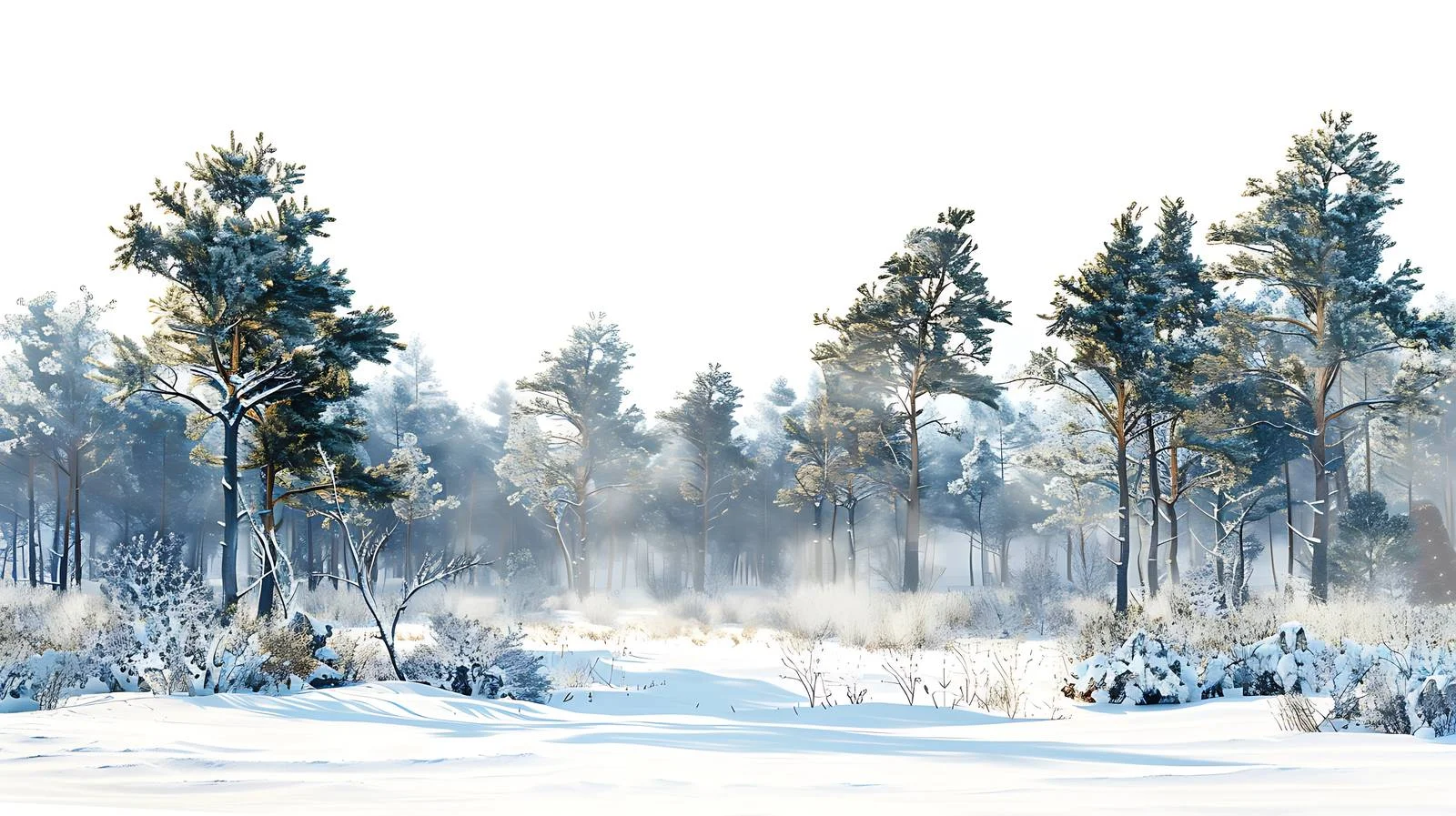 Tranquil Winter Scene on Forest Edge — free download from Dotvec