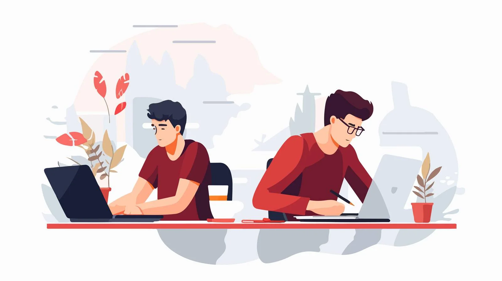 Proofreading professionals correcting grammar errors in text — free download from Dotvec