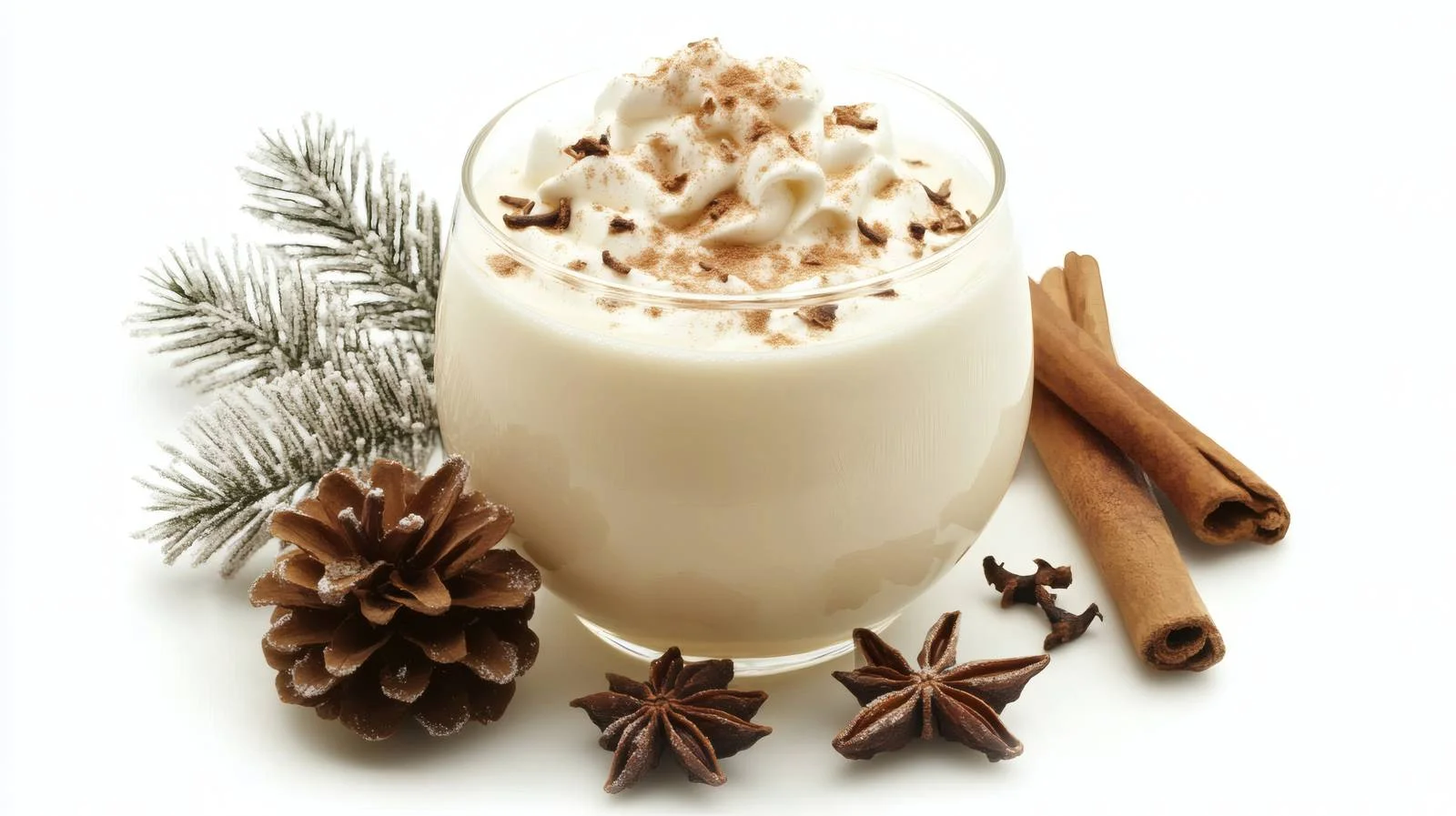 Rich Eggnog with Cinnamon, White Background — free download from Dotvec