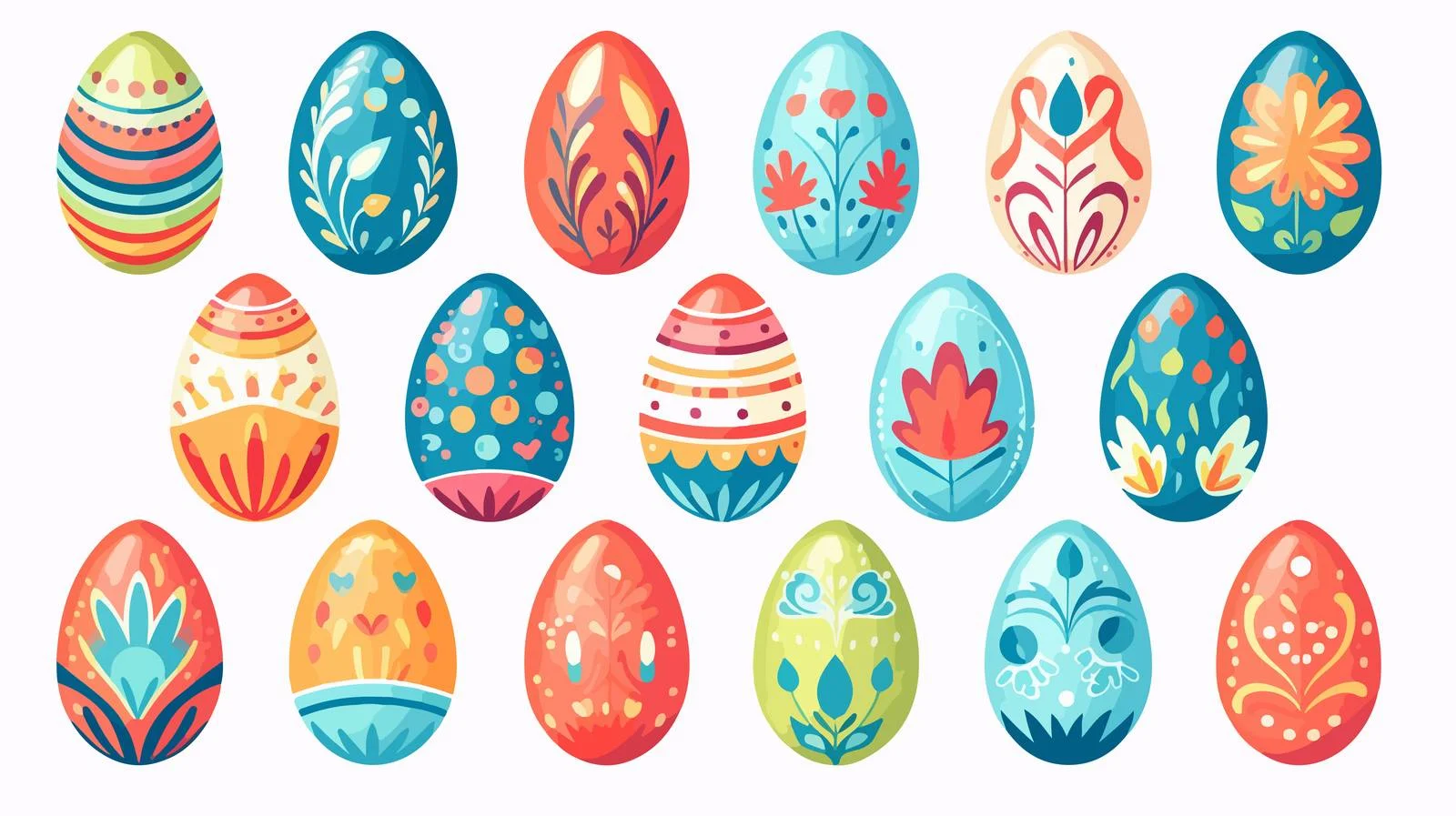 Colorful Painted Eggs with Brush — free download from Dotvec