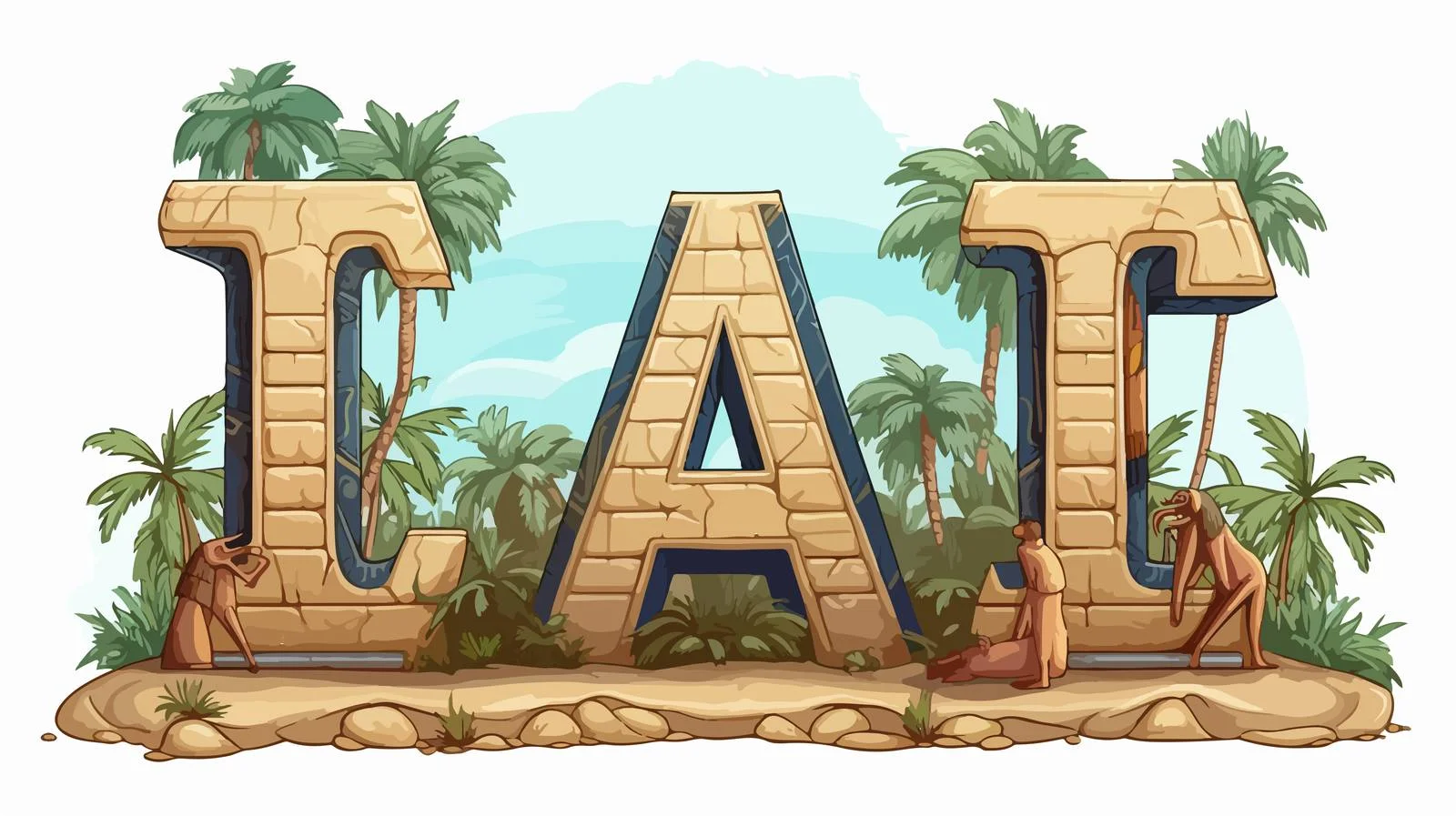 Egyptian Font Cartoon Vector Illustration — free download from Dotvec