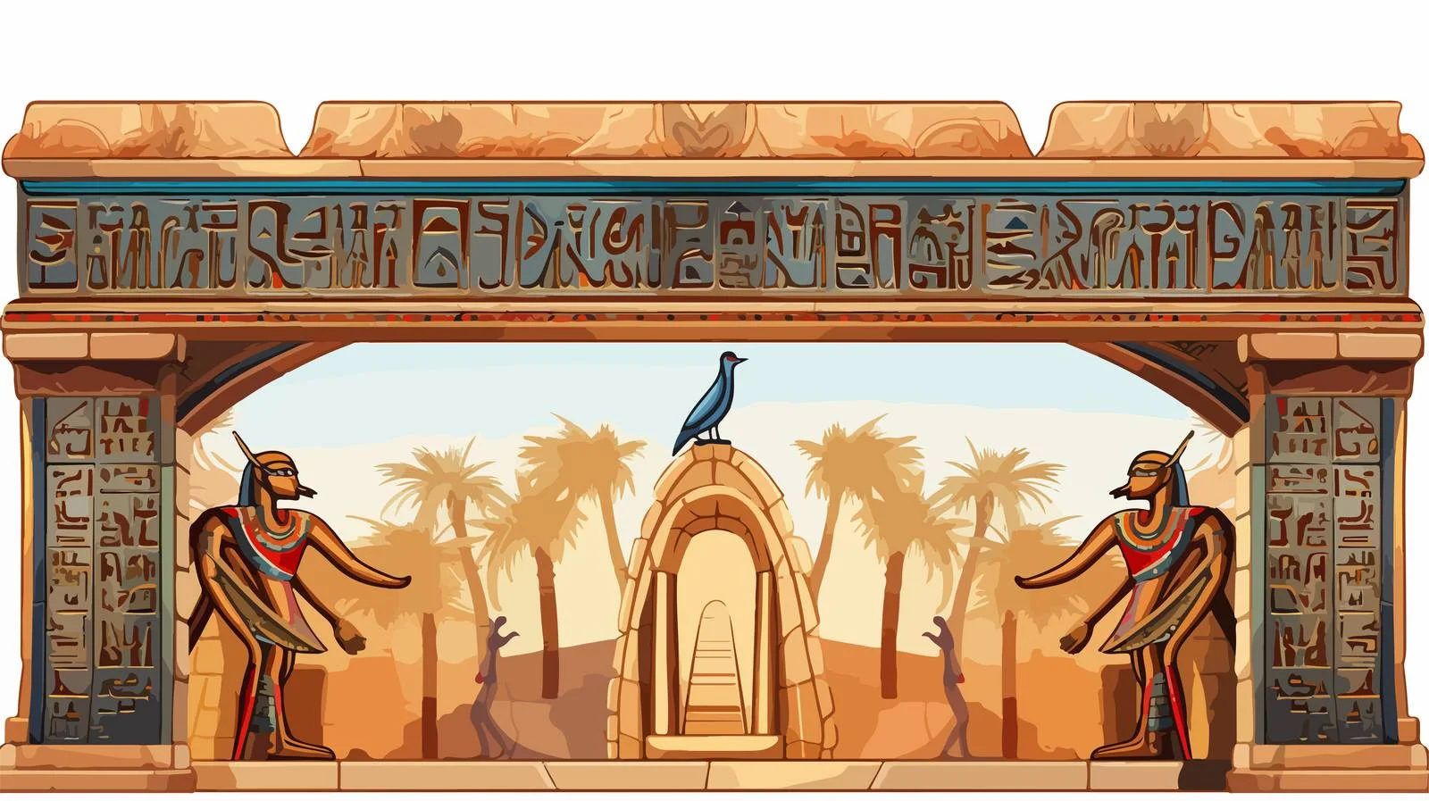 Ancient Egyptian Cartoon Font Illustration — free download from Dotvec