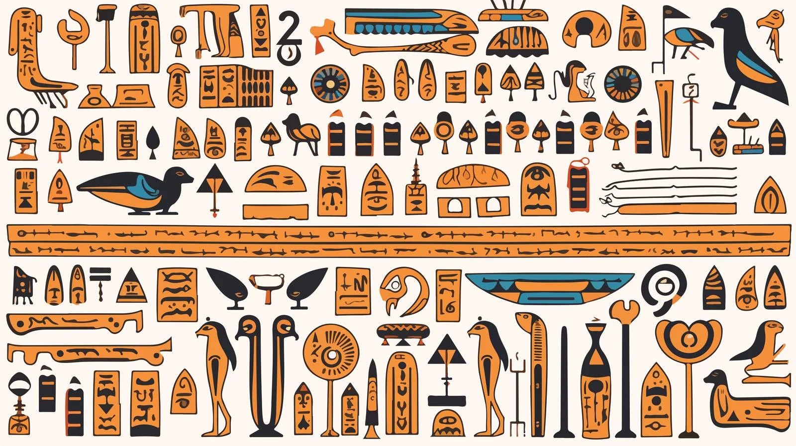 Egyptian Hieroglyphs Cartoon Vector Illustration — free download from Dotvec