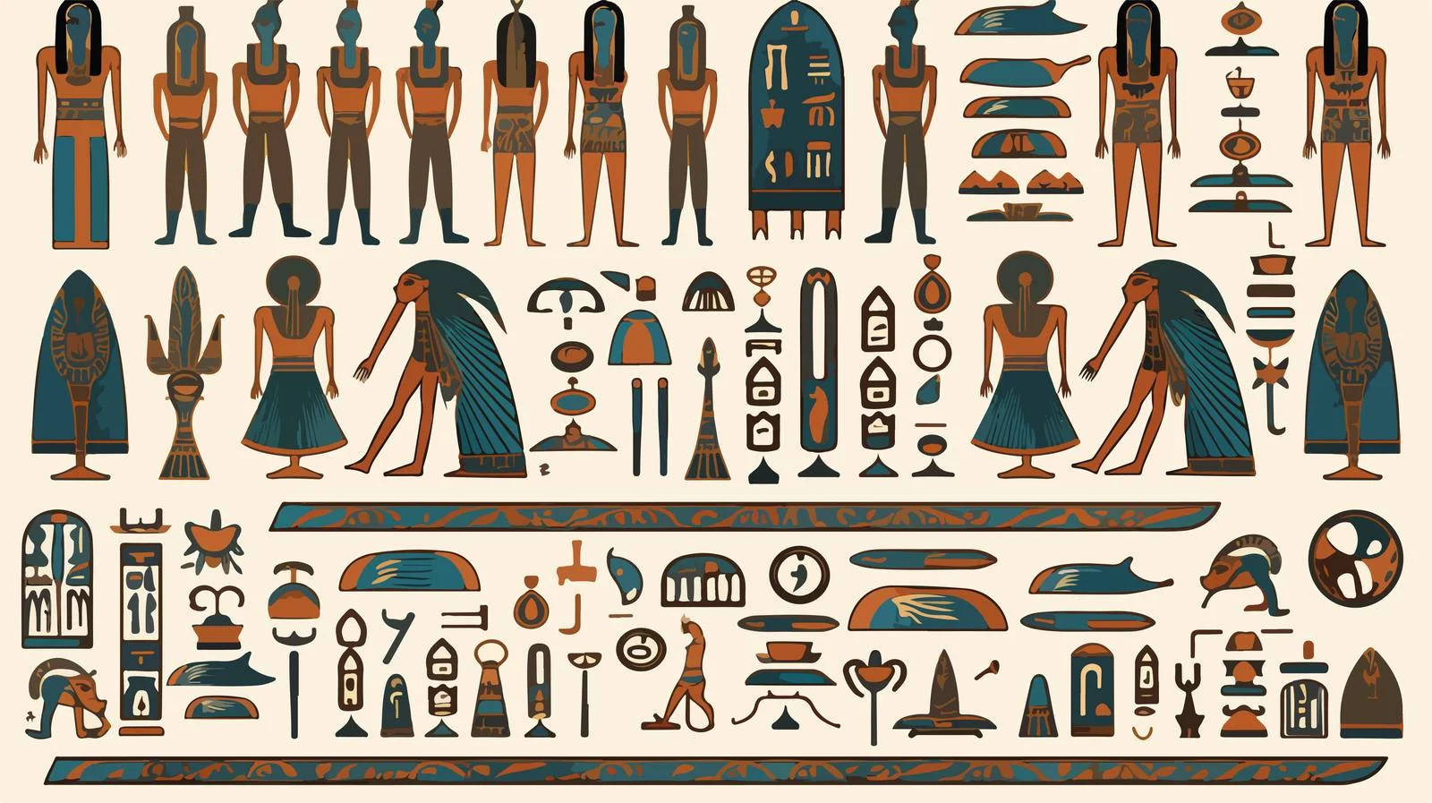 Egyptian Hieroglyphs Vector Illustration — free download from Dotvec