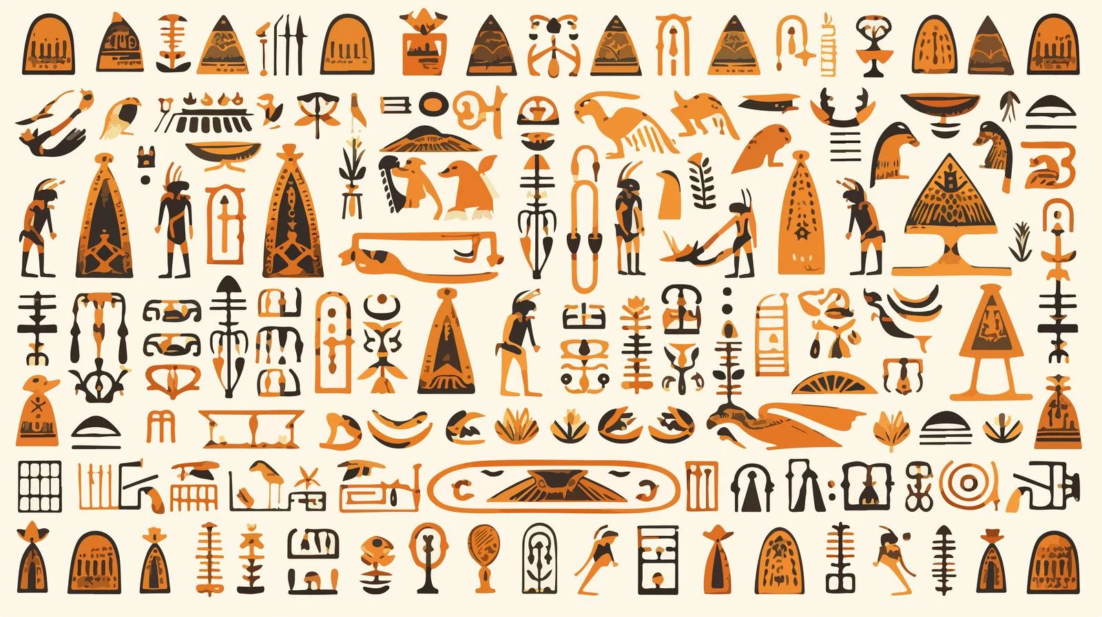 Egyptian Hieroglyphs Cartoon Illustration — free download from Dotvec