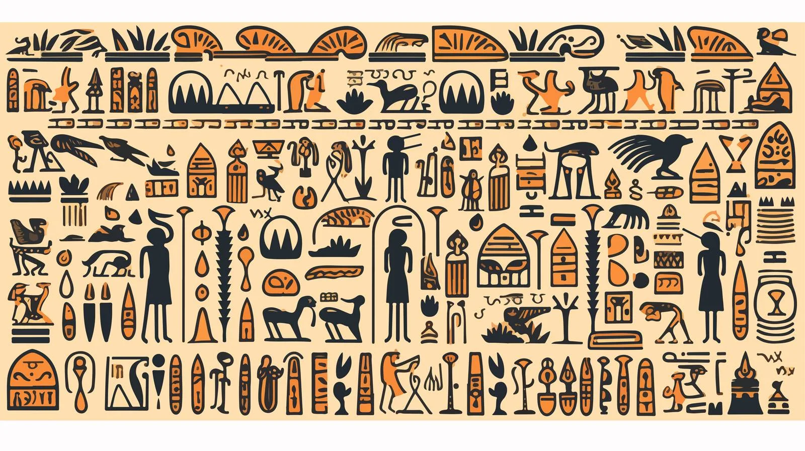 Egyptian Hieroglyphs Cartoon Illustration — free download from Dotvec