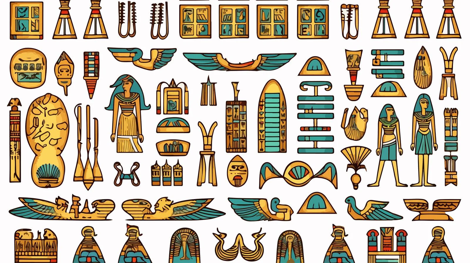 Egyptian Hieroglyphs Cartoon Illustration — free download from Dotvec