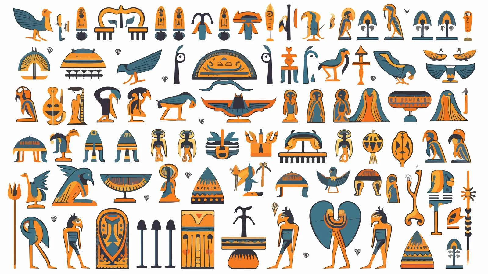 Egyptian Hieroglyphs Cartoon Vector Illustration — free download from Dotvec