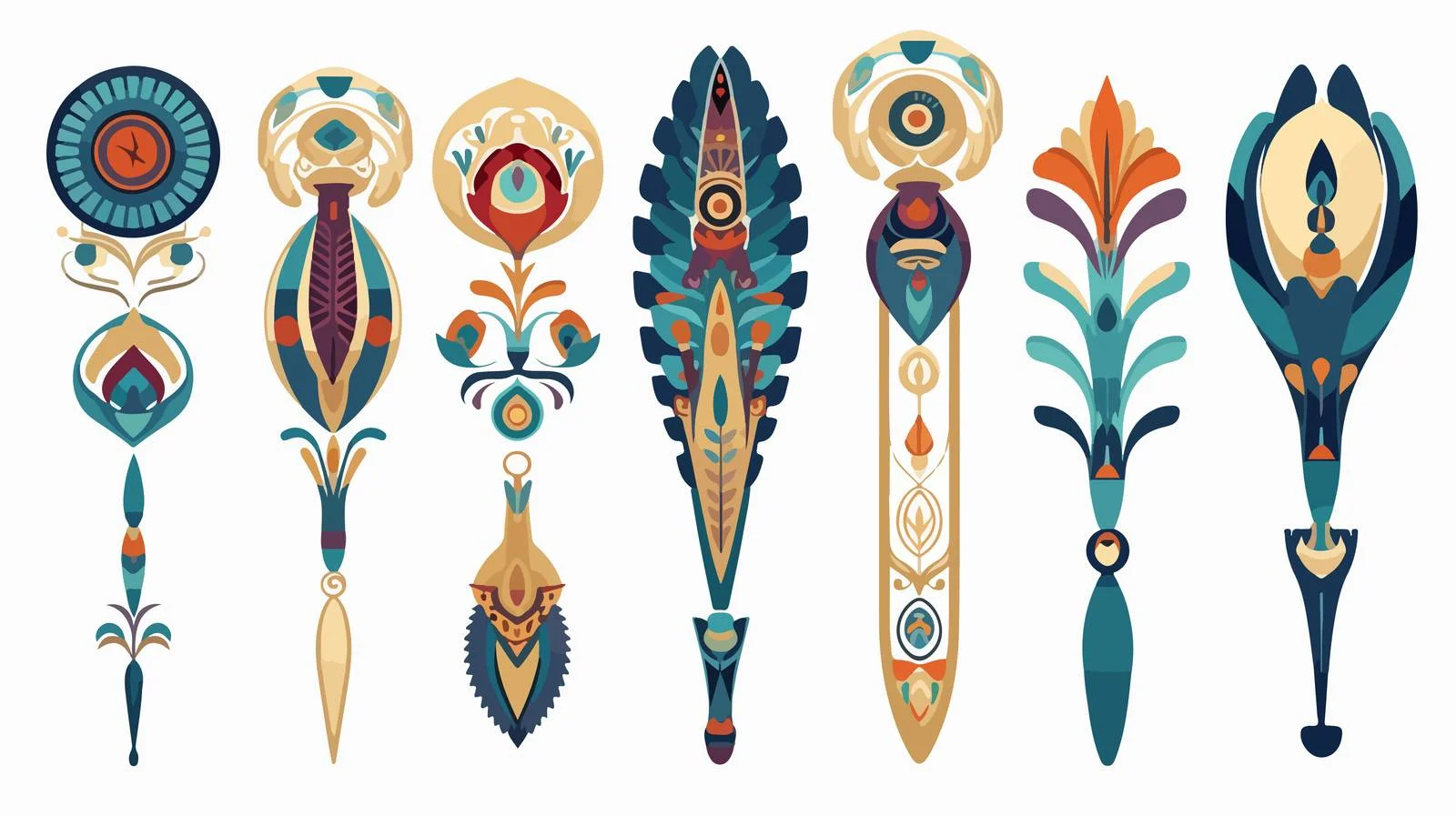 Egyptian Ornaments Cartoon Vector Illustration — free download from Dotvec