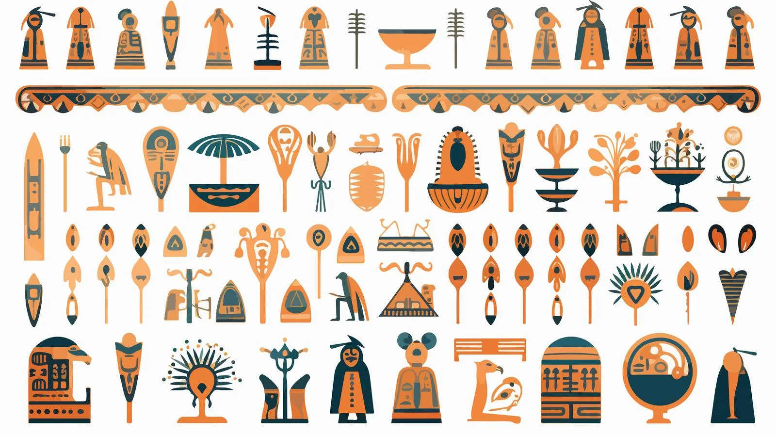 Egyptian Ornaments & Hieroglyphs — free download from Dotvec