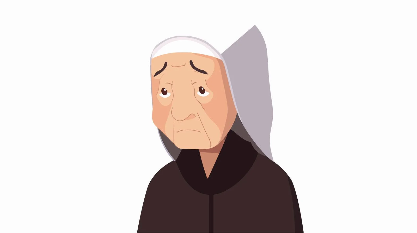 Graceful Elderly Asian Lady with Shy Expression — free download from Dotvec