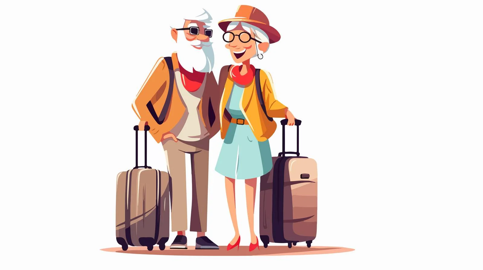 Senior couple with luggage isolated on white — free download from Dotvec