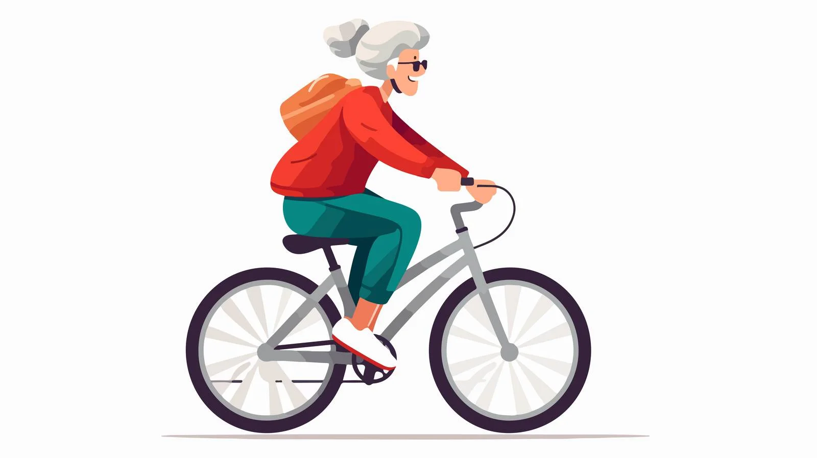 Active senior woman cycling in sportswear — free download from Dotvec