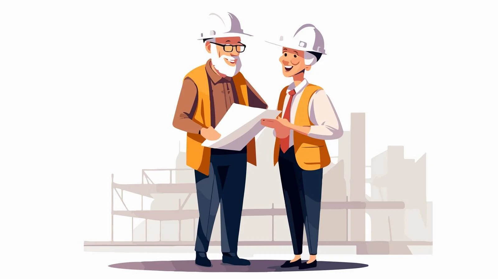 Senior female architect and male engineer meeting — free download from Dotvec