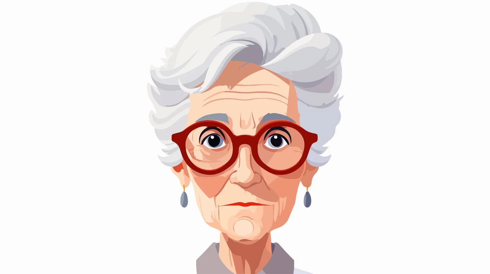 Senior Woman Portrait with Wrinkled Face — free download from Dotvec