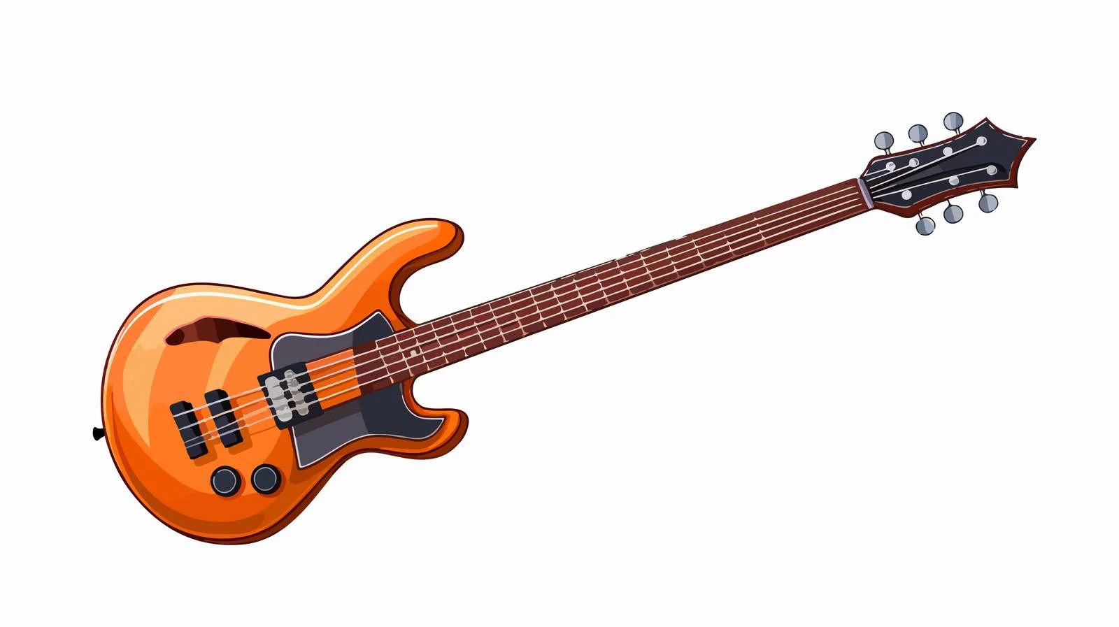Electric Bass Guitar Isolated on White — free download from Dotvec
