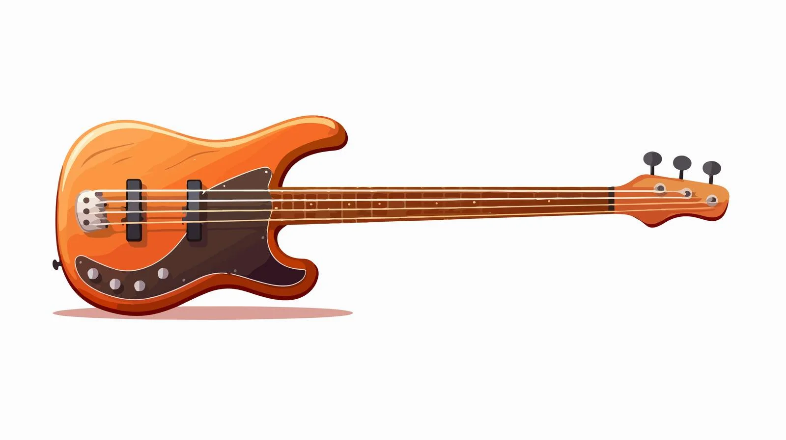 Modern Bass Guitar on White Background — free download from Dotvec