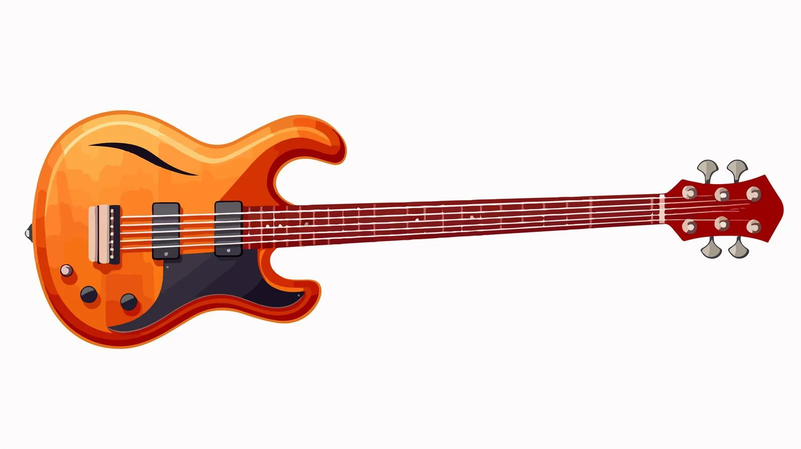 Isolated Electric Bass Guitar with Strings — free download from Dotvec