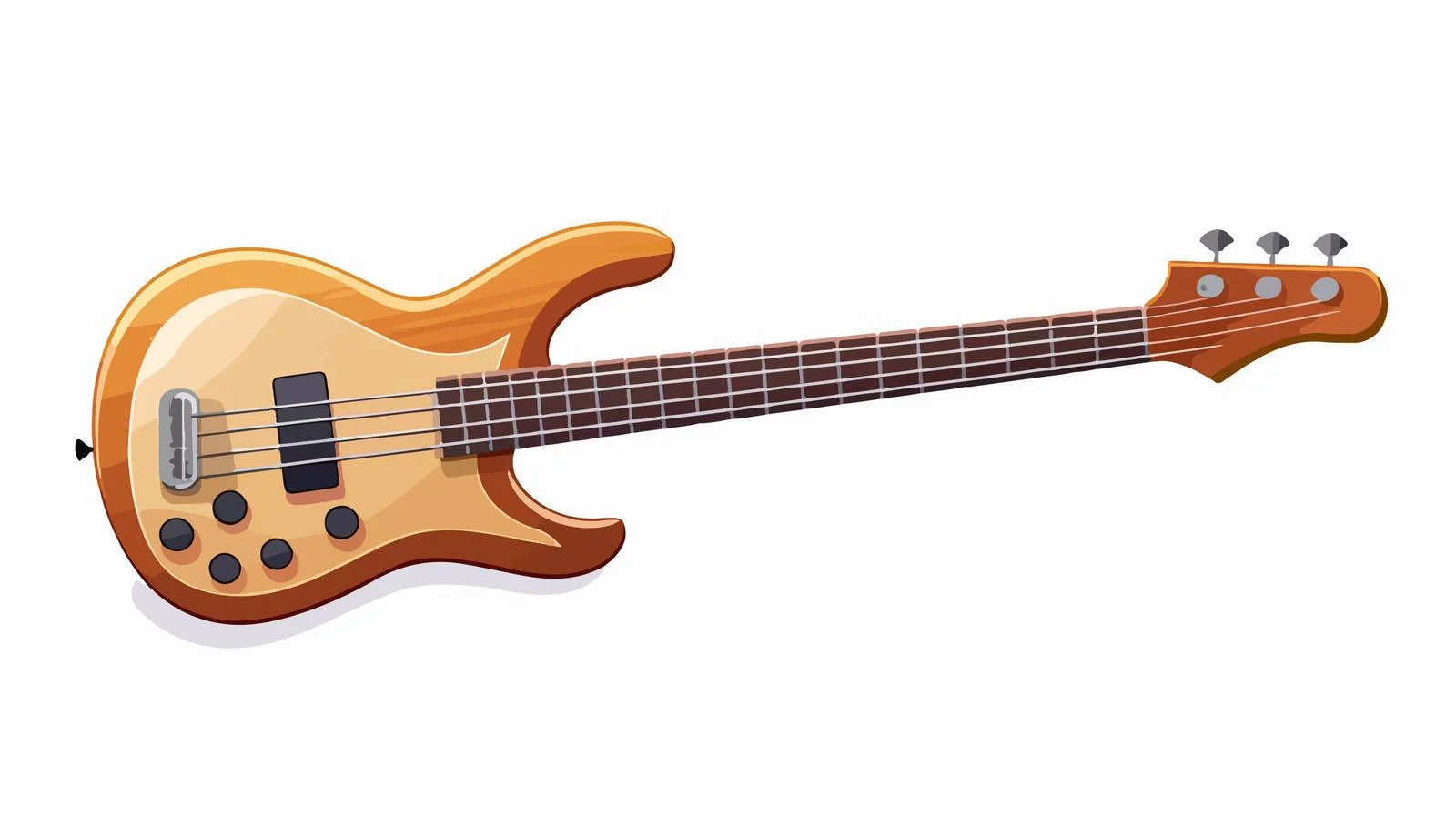 Isolated Electric Bass Guitar on White – free ringed image from Dotvec