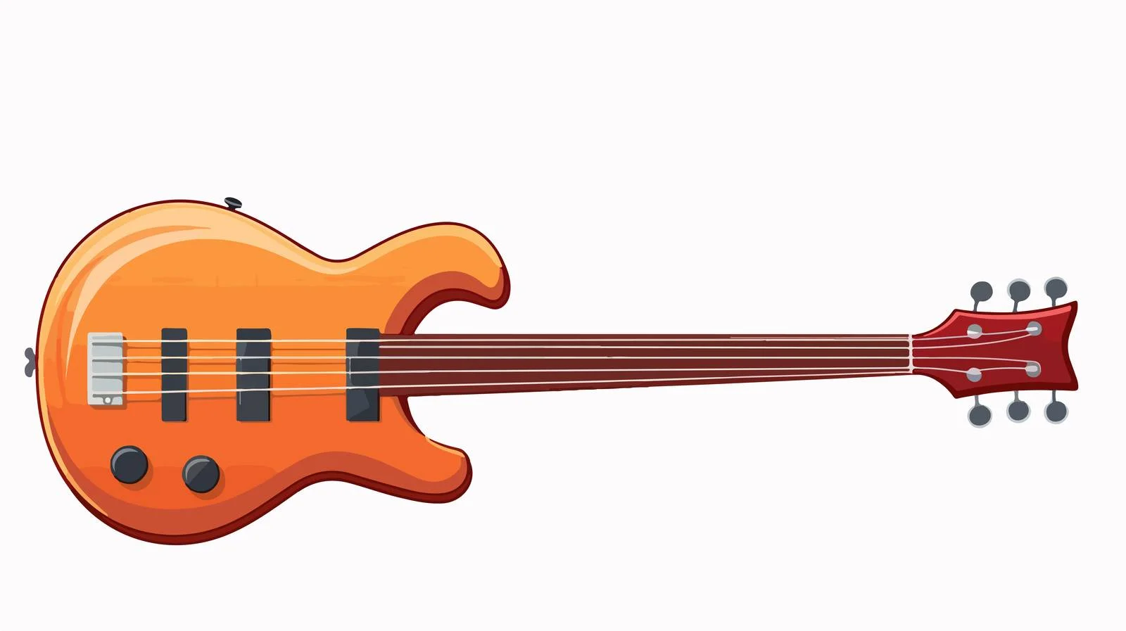 Electric Bass Guitar on White Background — free download from Dotvec