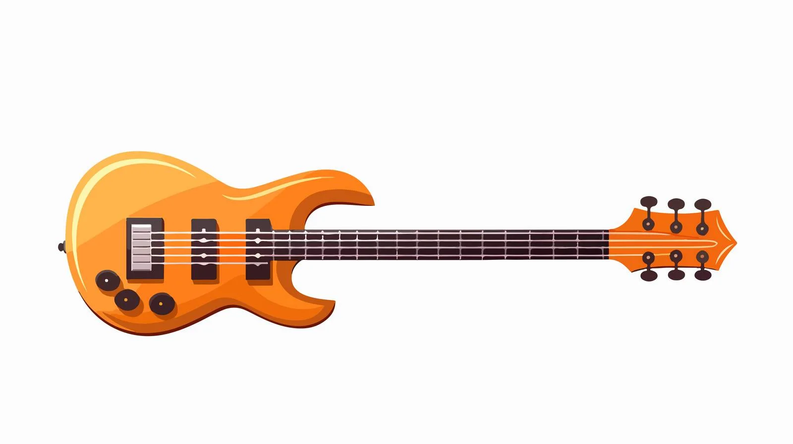 Isolated Electric Bass Guitar on White — free download from Dotvec