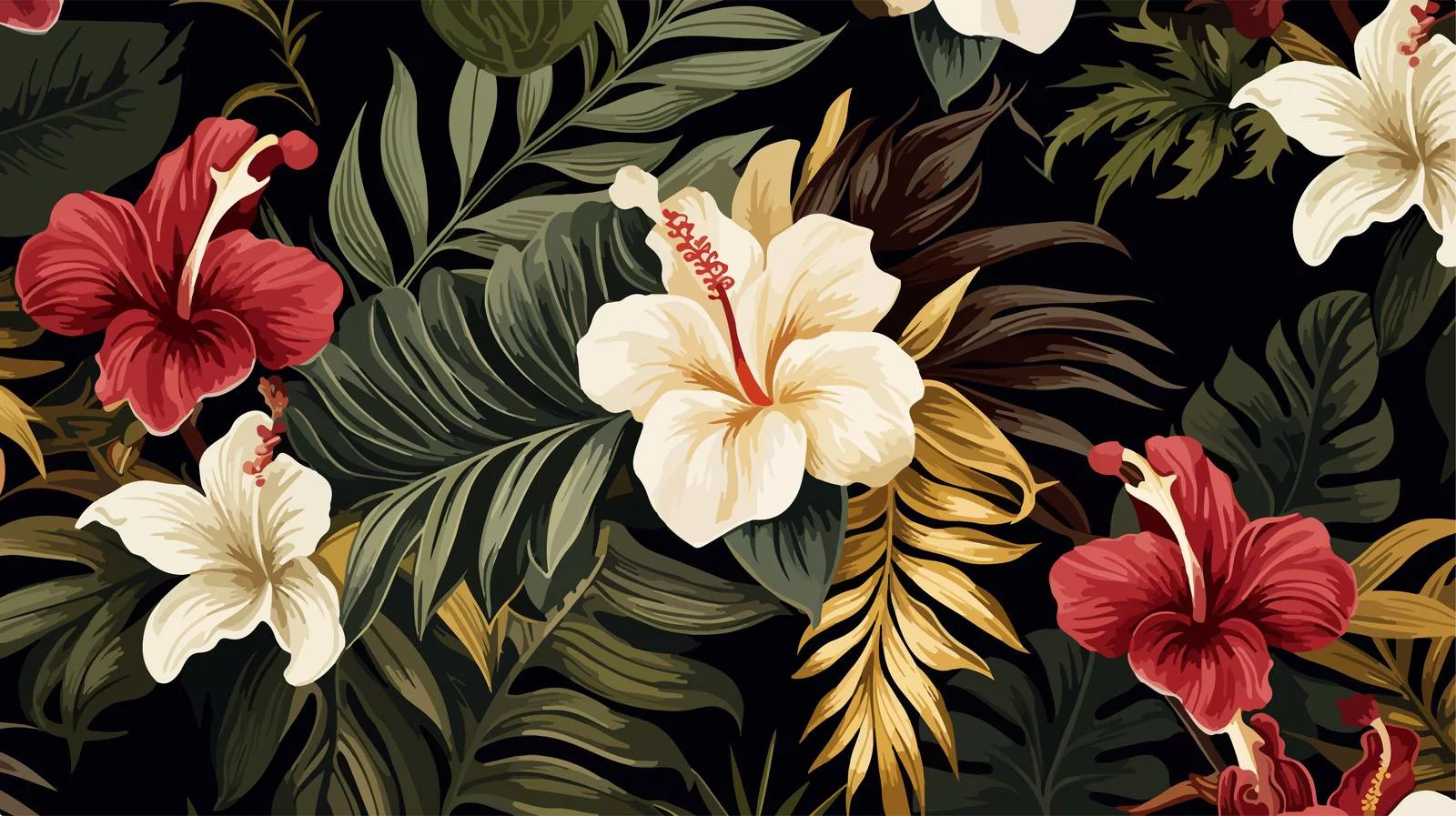 Exquisite Hawaiian Palm Tree Seamless Design — free download from Dotvec