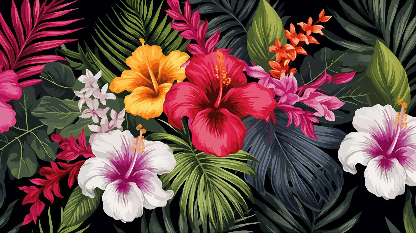 Sophisticated Tropical Palm Tree Seamless Pattern — free download from Dotvec