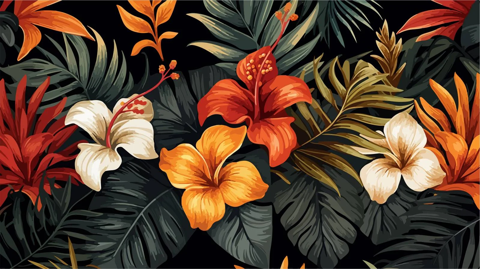 Exquisite Hawaiian Palm Tree Seamless Design — free download from Dotvec