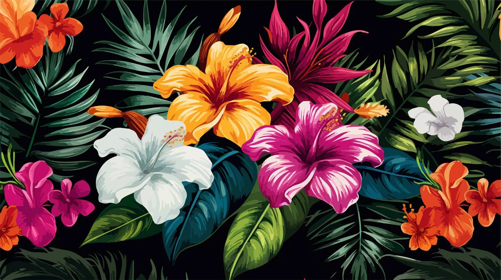 Exquisite Hawaiian Palm Tree Seamless Design — free download from Dotvec