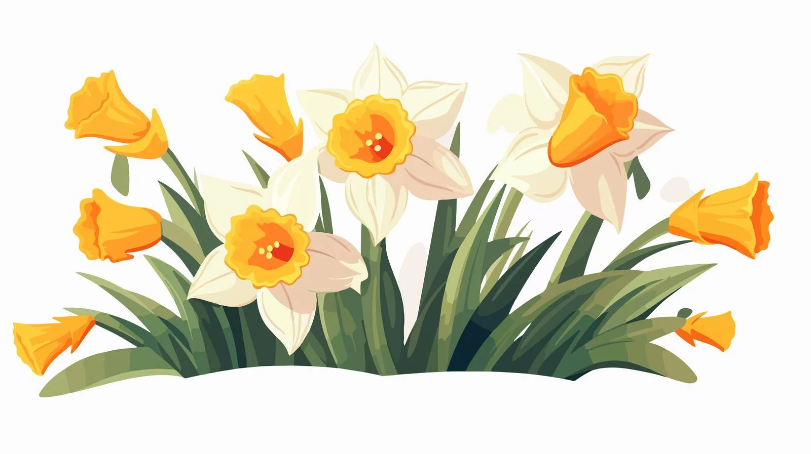 Exquisite Daffodil Blossom with Long Stem — free download from Dotvec