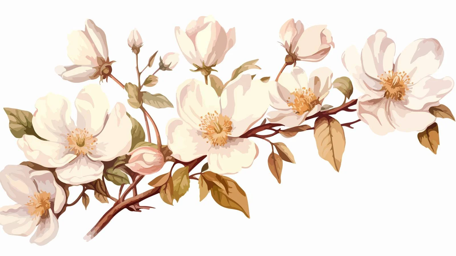 Exquisite hand-drawn dog roses illustration — free download from Dotvec