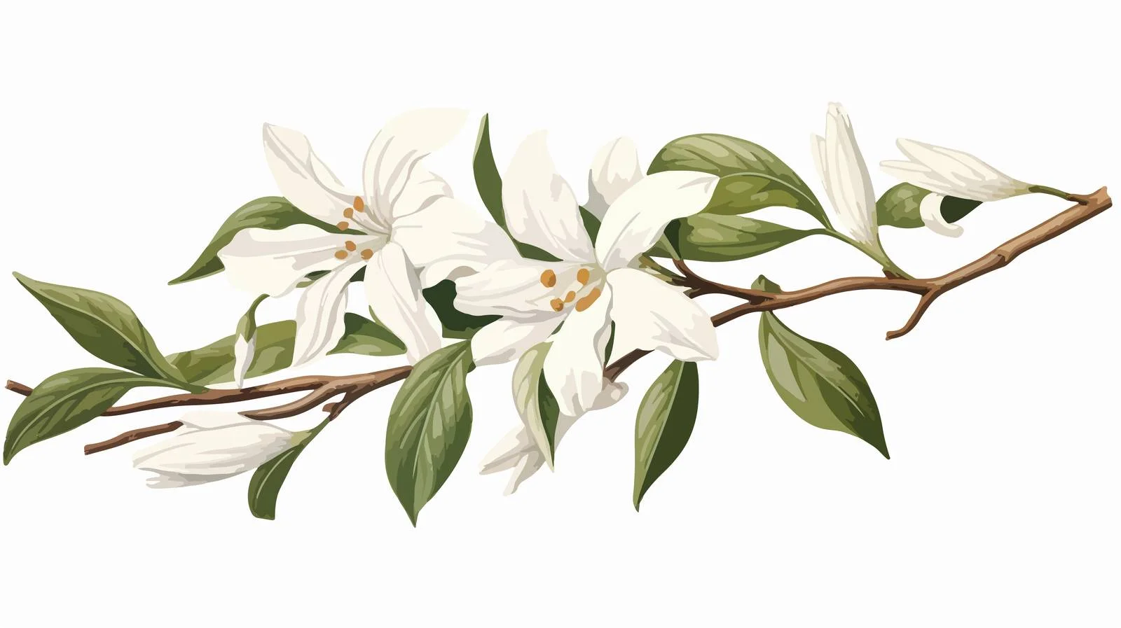 Graceful Vanilla Plant Branch Sketch — free download from Dotvec