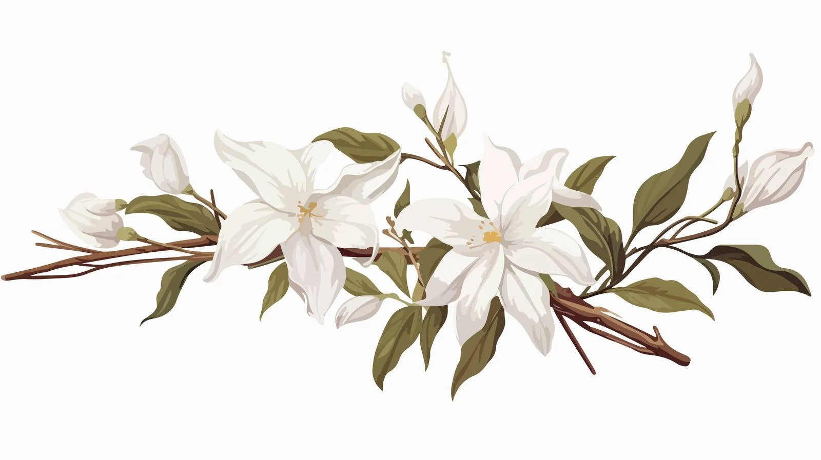 Exquisite Vanilla Plant Branch Illustration — free download from Dotvec