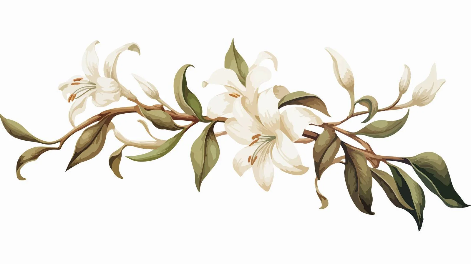 Classical Vanilla Plant Illustration with Delicate Branch — free download from Dotvec
