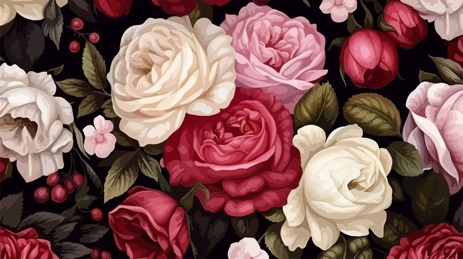 Exquisite botanical seamless design with graceful blooms — free download from Dotvec