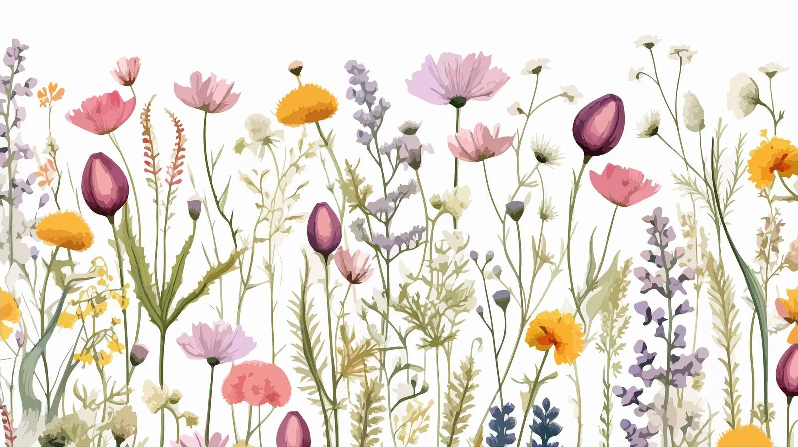 Delicate Botanical Meadow Medic Seamless Design — free download from Dotvec