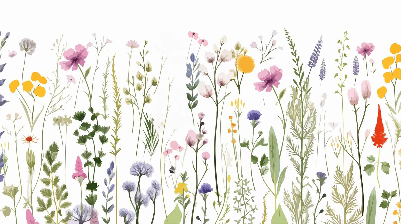 Sophisticated Meadow Medic Botanical Seamless Design — free download from Dotvec