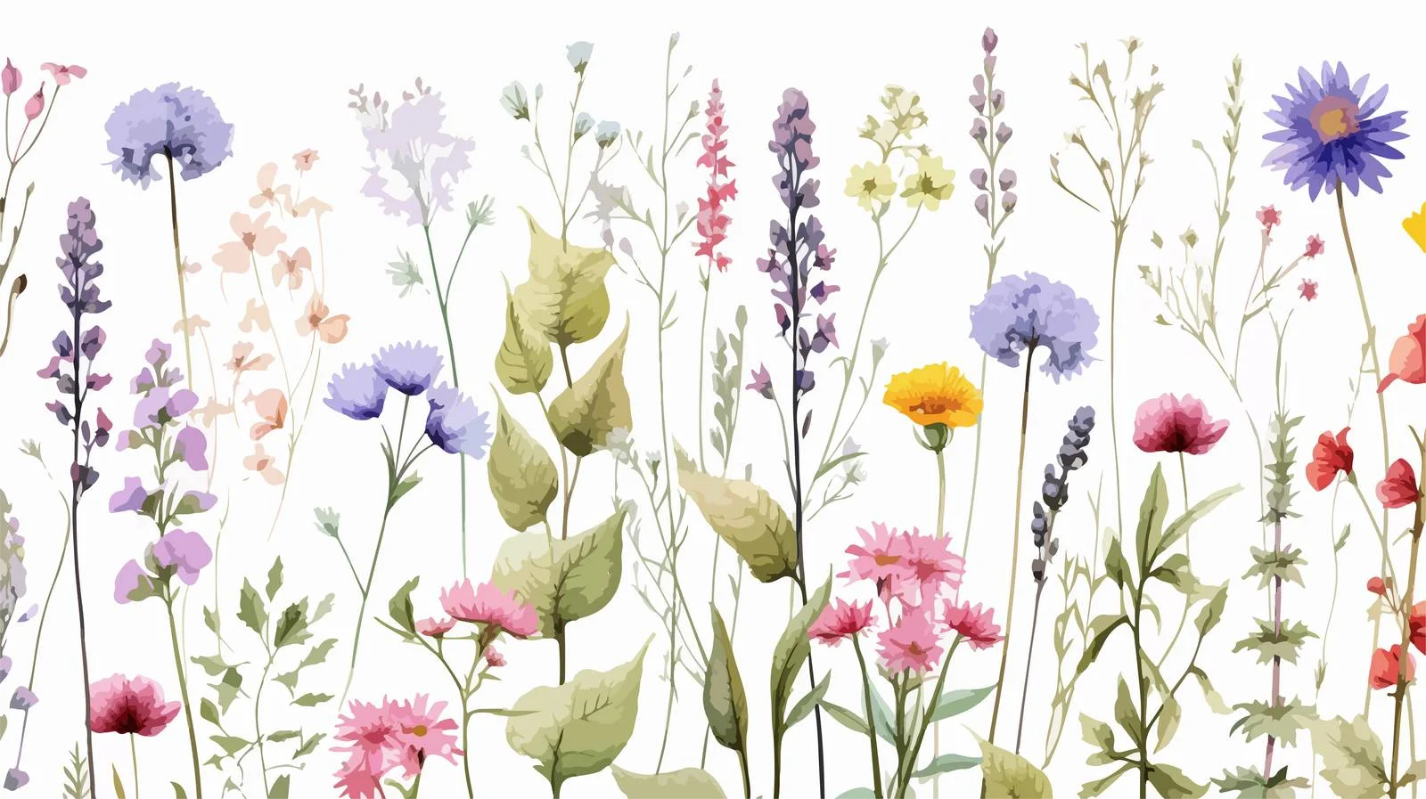 Exquisite Botanical Meadow Medic Seamless Design — free download from Dotvec