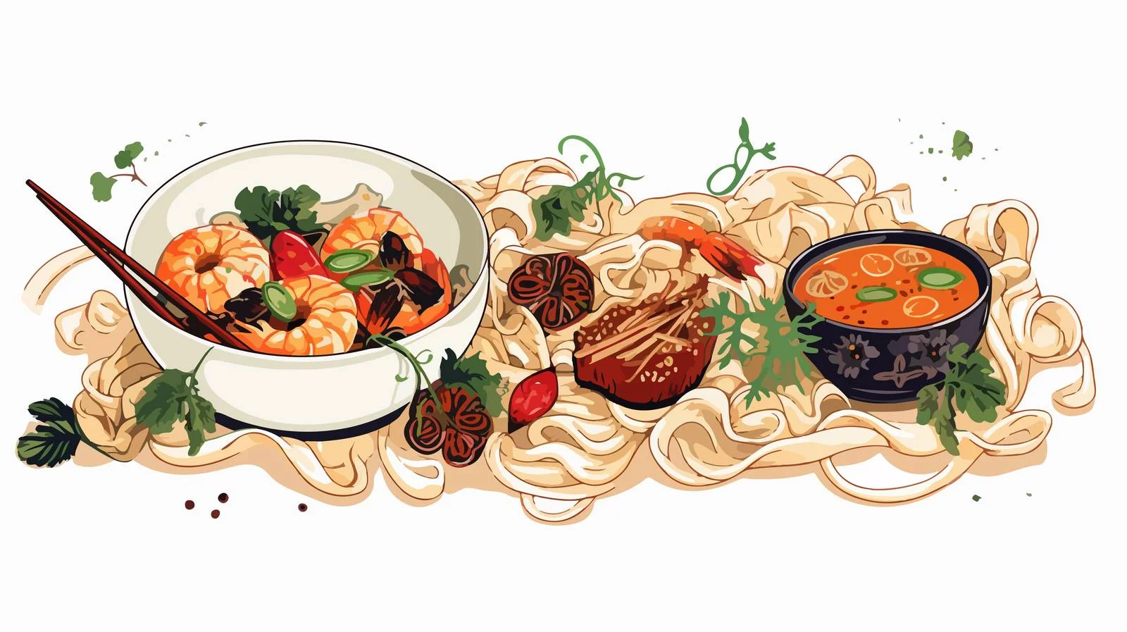 Exquisite traditional hand-drawn backdrop design — free download from Dotvec