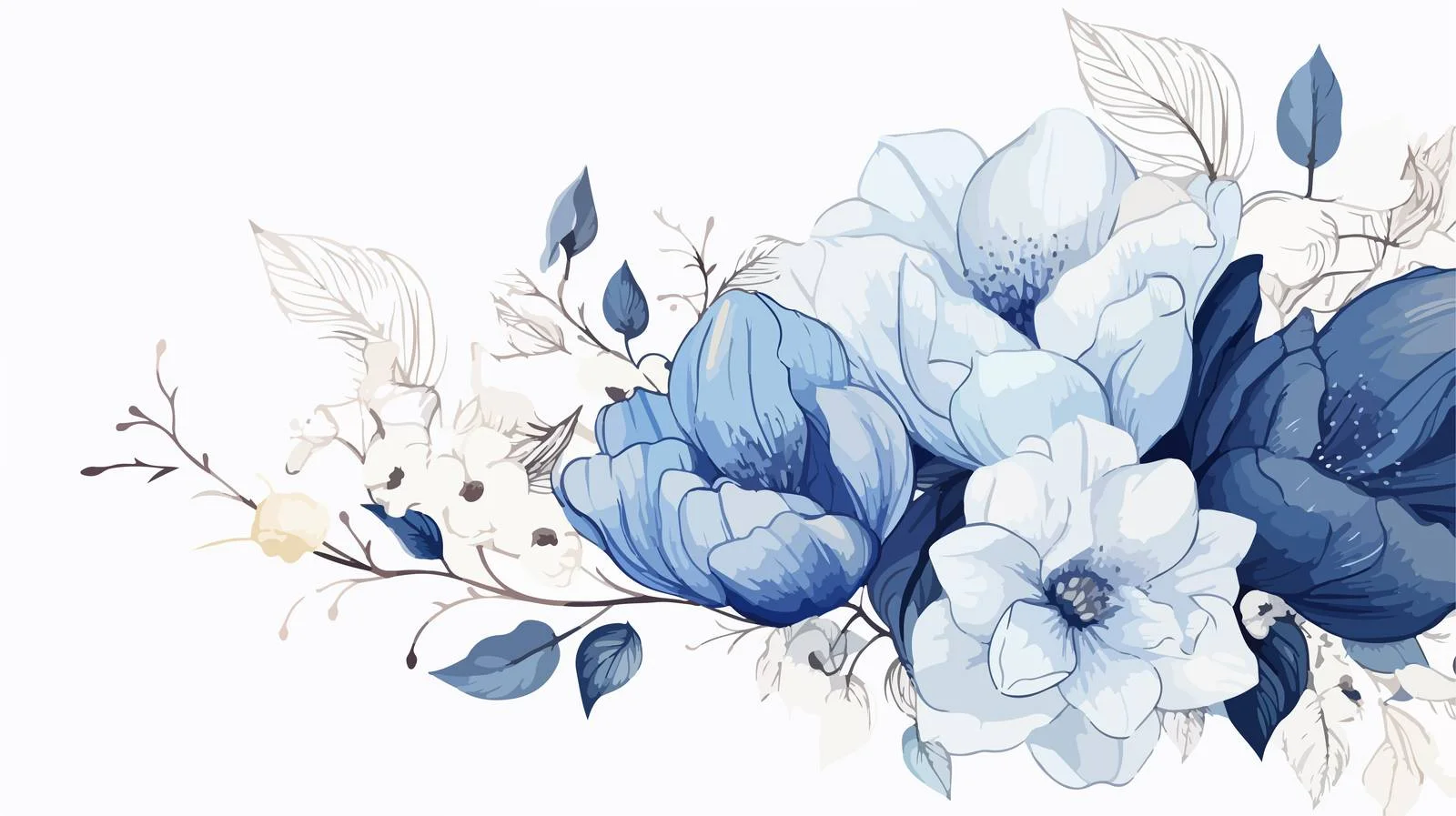 Exquisite Blooming Floral Border Design — free download from Dotvec