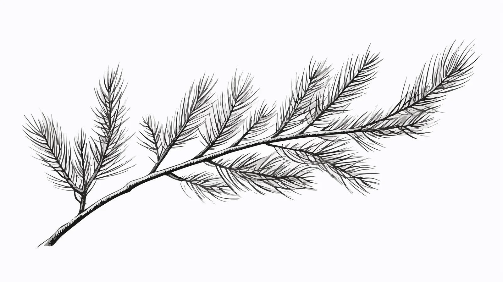 Exquisite botanical sketch of fir twig — free download from Dotvec