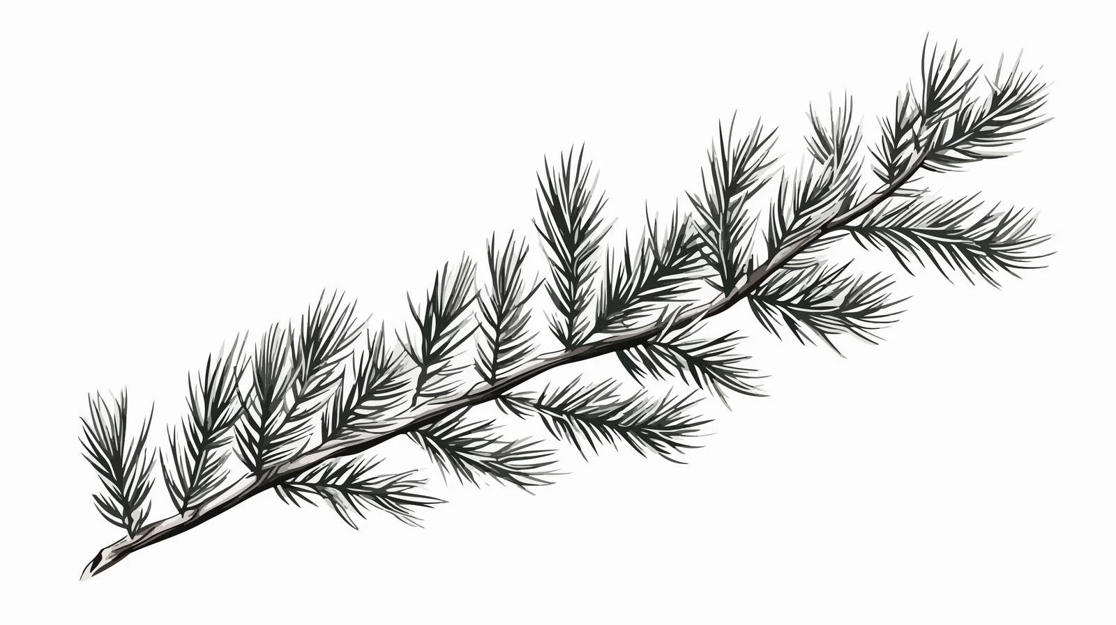 Exquisite intricate fir branch illustration — free download from Dotvec